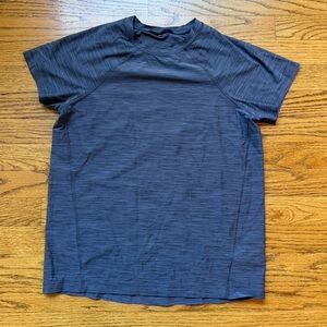 Greyish blue short sleeve Athleta athletic tee